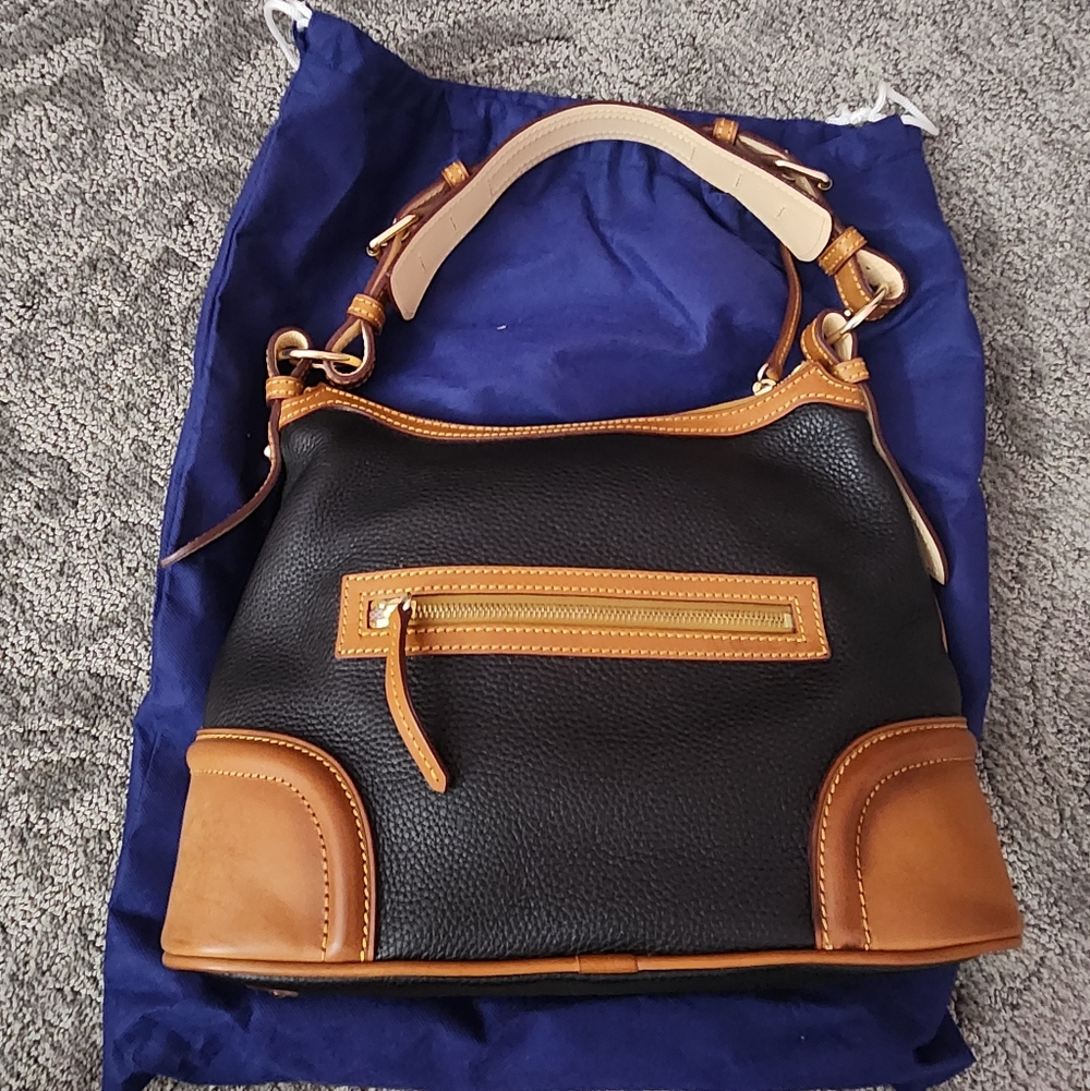 Dooney & Bourke Handbag #7L960 - Black / Brown - Pebble Leather - Picture 2 of 13